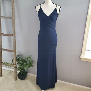 Fashion Nova Navy Blue Long Spaghetti Strap Bodycon Dress Size S